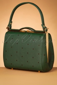 Collectif Clothing - 60s Carrie Mini Polka Bag in Green