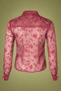 Banned Retro - Rose Pussy strik blouse in bordeaux 4