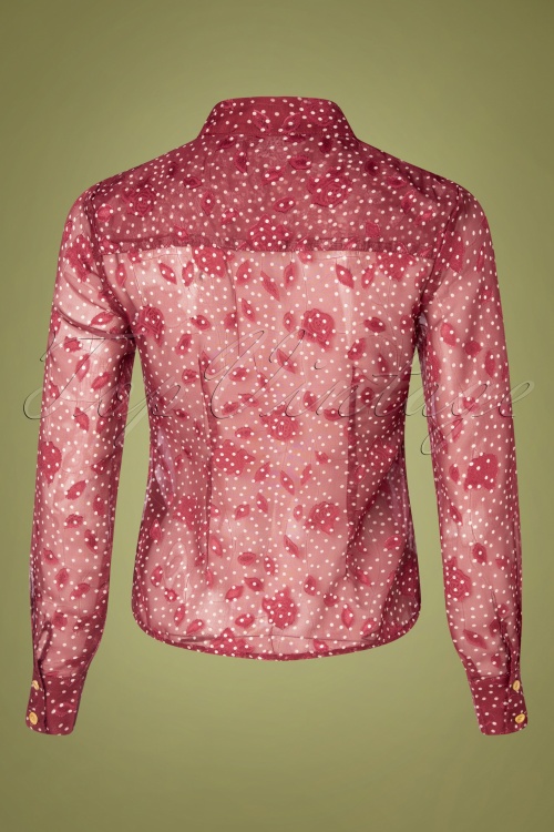 Banned Retro - Rose Pussy strik blouse in bordeaux 4