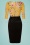 Vintage Chic 39853 Pencil Dress Black Mustard Flowers 211105 004W