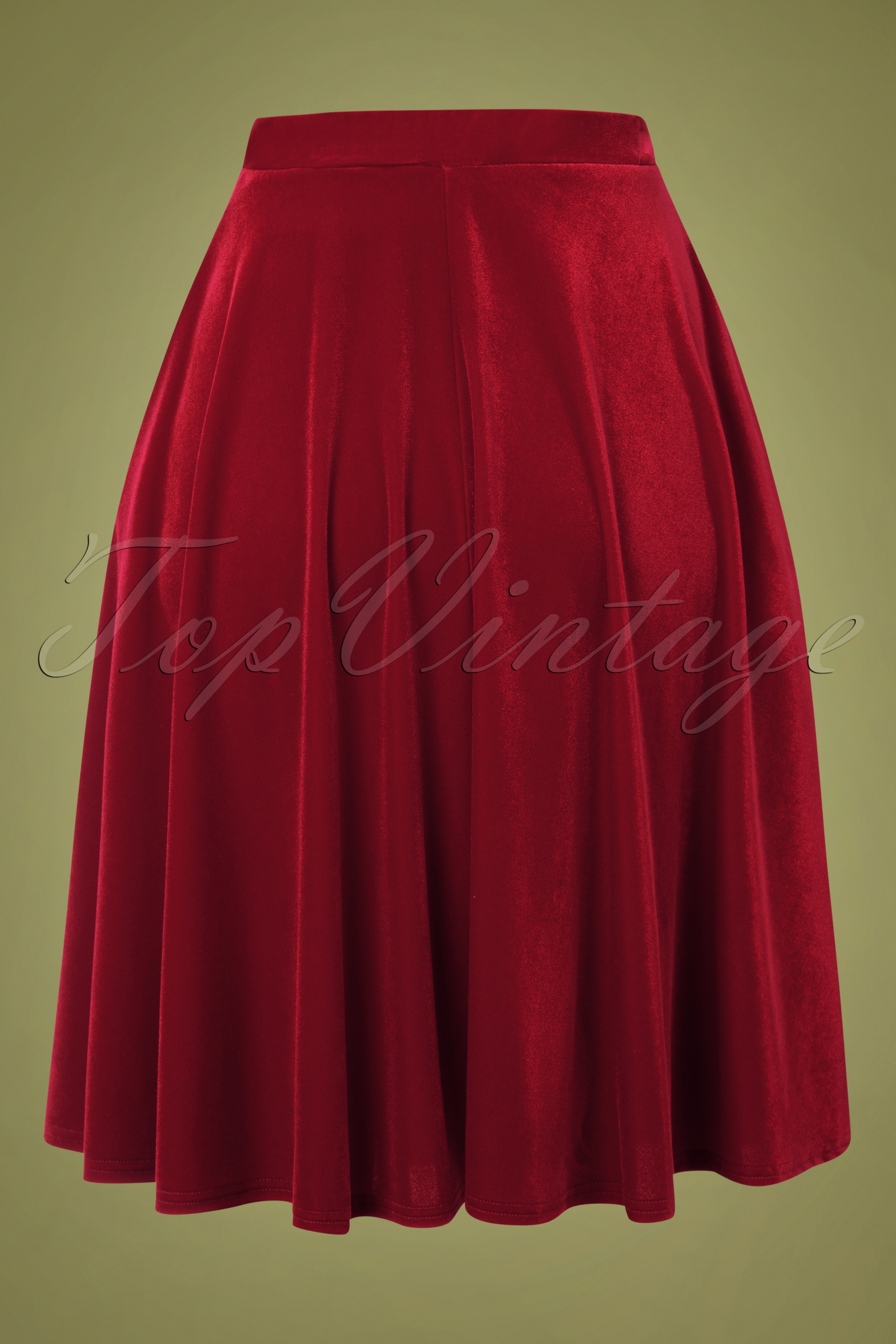 Vintage Chic for Topvintage - Topvintage exclusive ~ Sheila Swing rok in Rood Fluweel 2