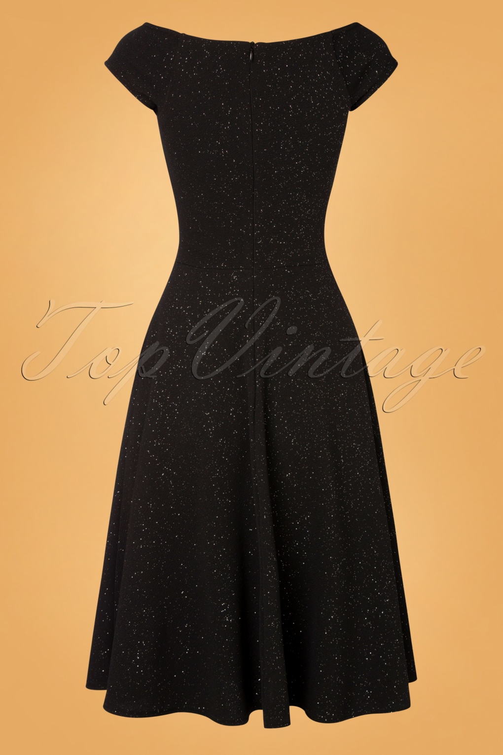 klimaat textuur atleet Vintage Chic for TopVintage | 50s Giorgia Glitter Swing Dress in Black