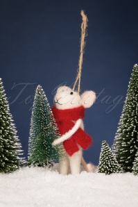 Sass & Belle - Mouse with Christmas Tree Felt Decoration