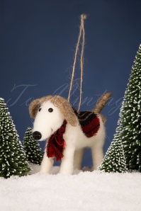 Sass & Belle - Tartan Dog Hanging Felt Decoration