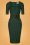 50s Paris Pencil Dress in Forest Green