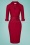 Vestido de tubo Elizabeth de los años 50 en rojo baya