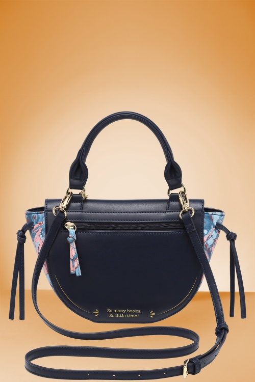 Vendula - 50s The Old Library Winged Tophandle Bag in Navy 2