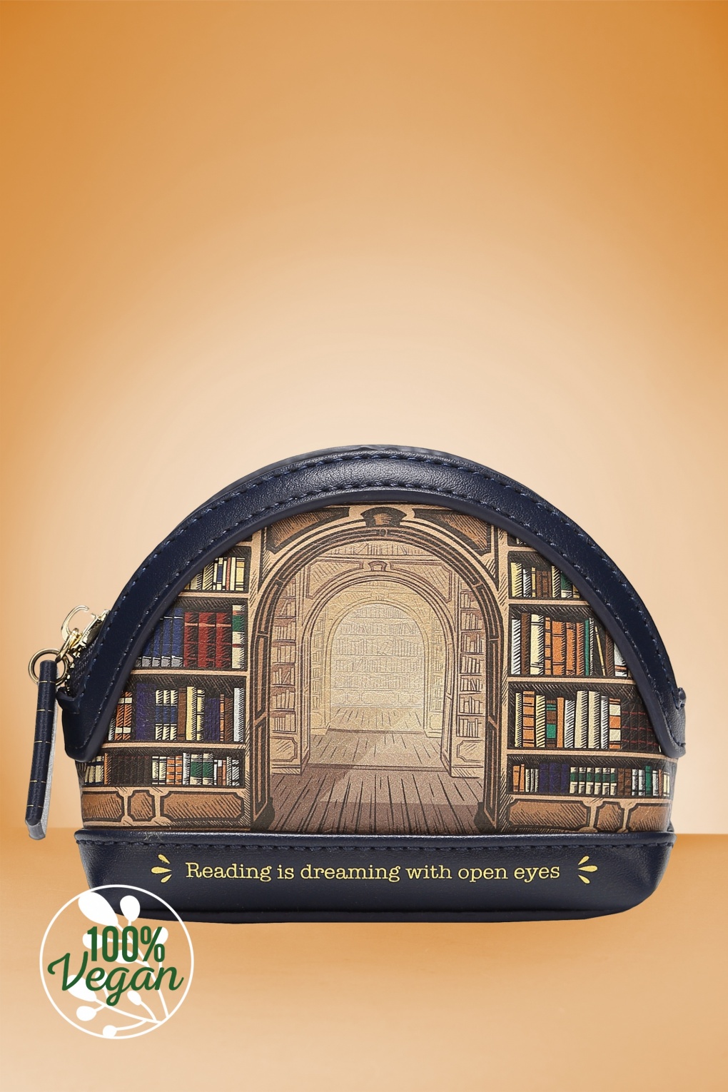 50s The Old Library Coin Purse in Navy