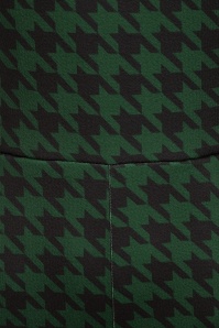 Collectif Clothing - Gael Houndstooth Pinafore Jumpsuit Années 50 en Vert 4