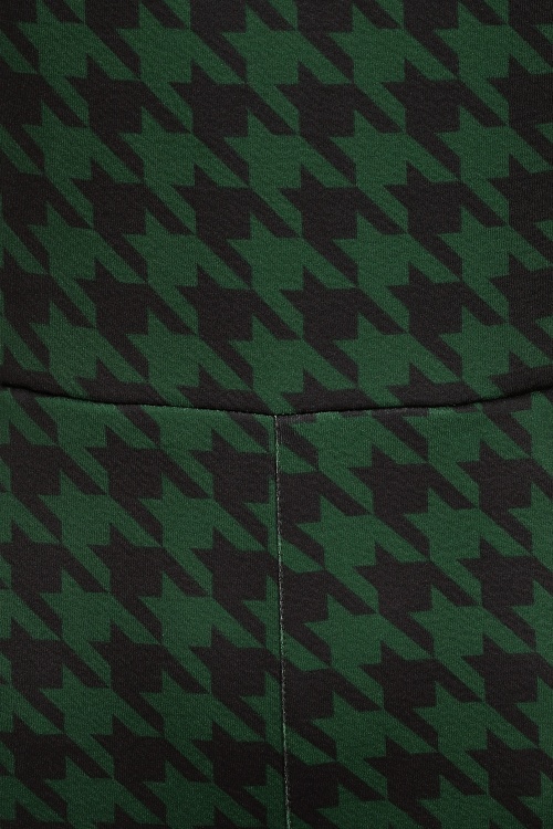 Collectif Clothing - Gael Houndstooth Overgooier Jumpsuit in groen 4