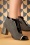 60s Amelie Lederen Shoe Booties in Zwart en Wit