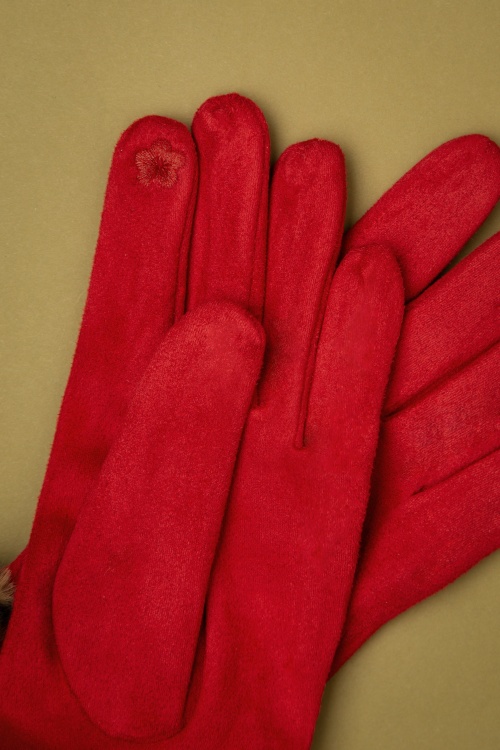 Louche - Cadhla Handschuhe in Rot 3