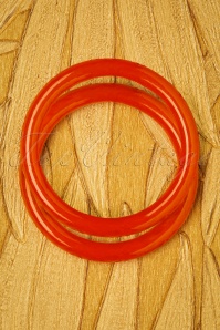 Splendette - TopVintage Exclusief ~ Smalle Paprika Fakelite armband Set in oranje