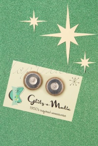Glitz-o-Matic - 50s Glitter Studs Earrings in Champagne Gold 3