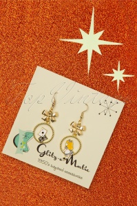 Glitz-o-Matic - 50s Alice in Wonderland Earrings in Gold