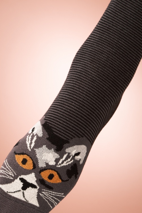 Seasalt - 60s Cat Sailor Socks in Charcoal 2