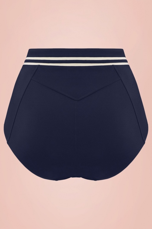 Marlies Dekkers - Sailor Mary high waist bikinibroekje in marineblauw 3