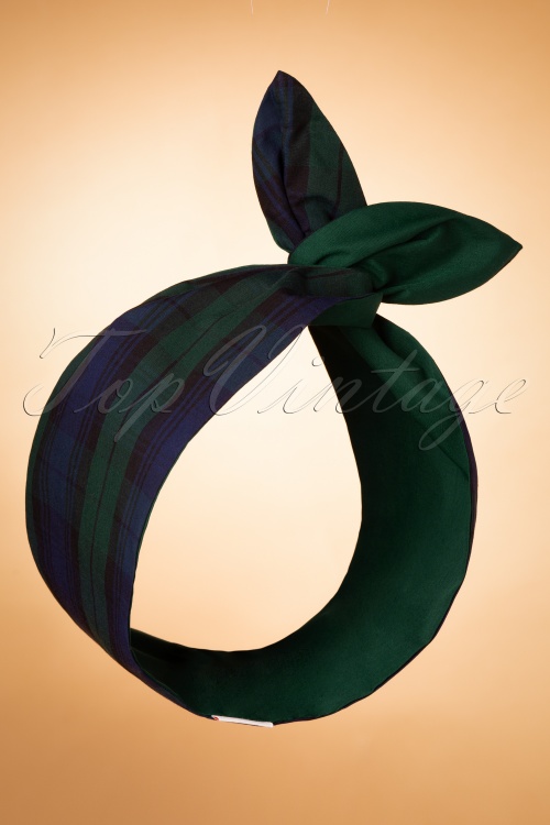 Be Bop a Hairbands - Haar Schal in grünem Tartan