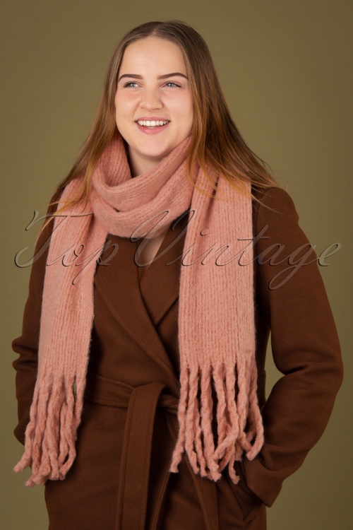 Compania Fantastica - 60s Soft Knitted Scarf in Soft Pink