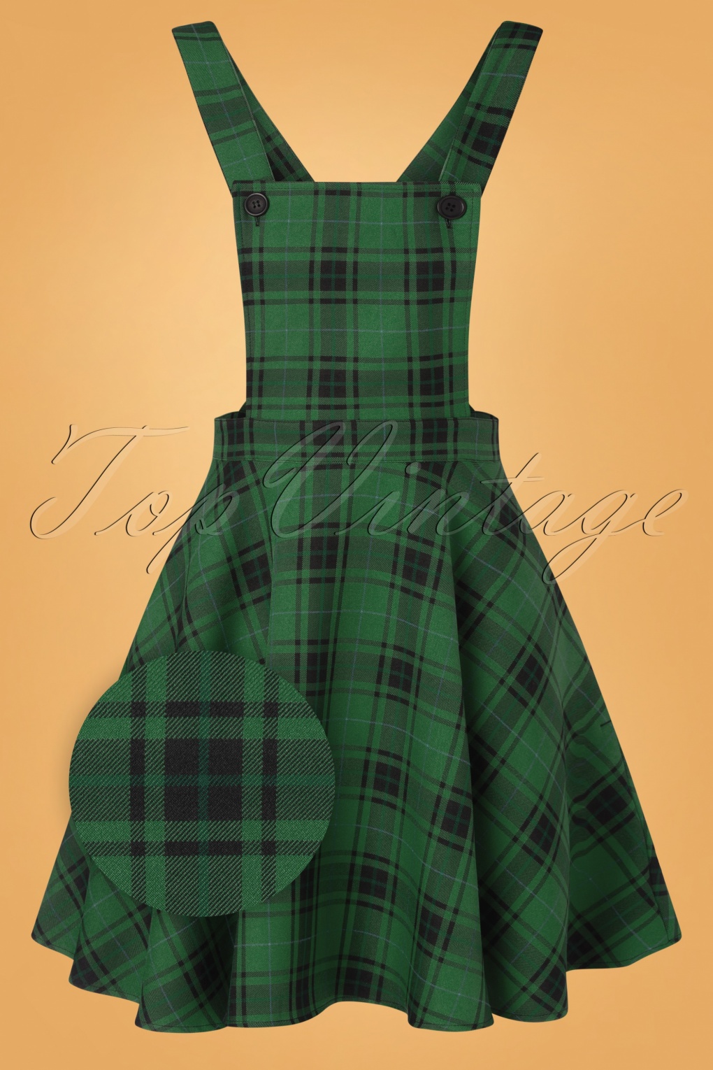 50s Brittany Pinafore Dress in Green