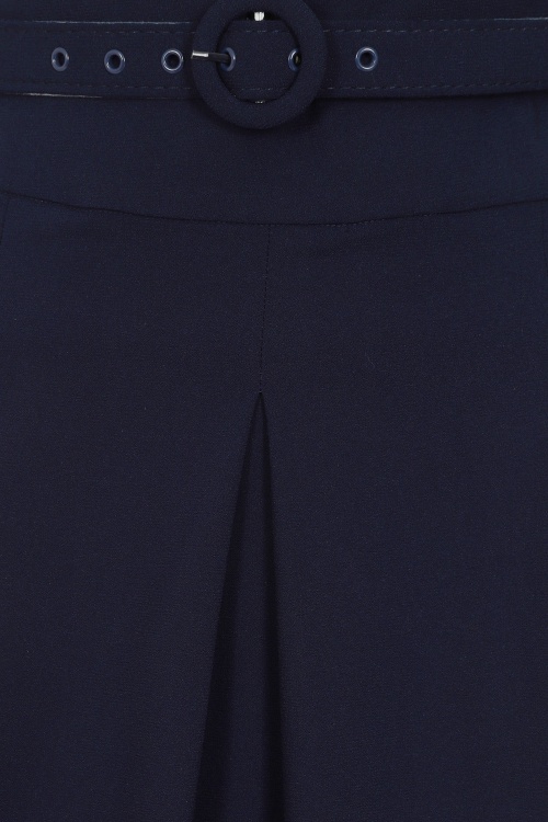 Collectif Clothing - Laken geplooide swing rok in blauw 3