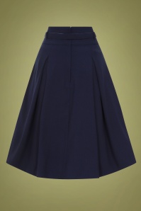 Collectif Clothing - Jupe corolle plissée Laken Années 50 en Bleu 2