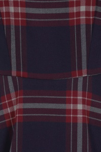 Collectif Clothing - Robe Corolle à Carreaux Amber Blanket Années 50 en Pétrole 4