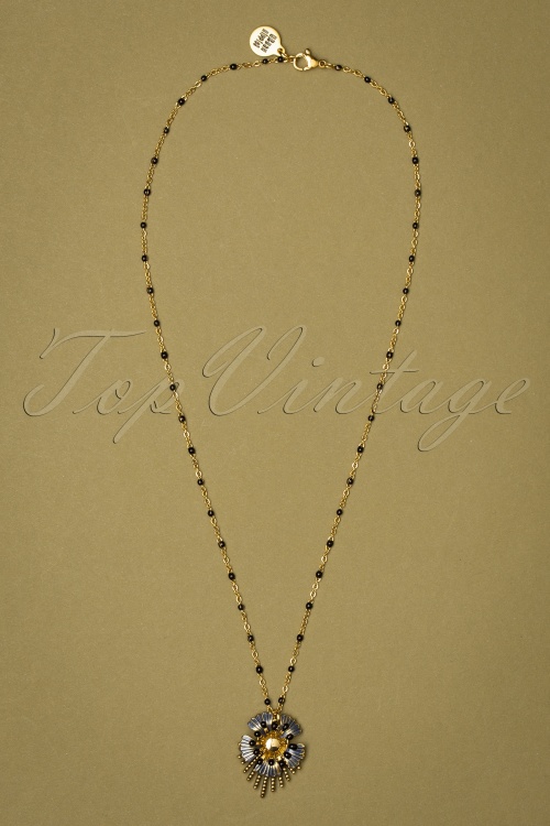 Urban Hippies - 70s Raio Necklace in Gold and Blue 2