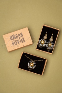 Urban Hippies - 70s Raio Earrings in Gold and Blue 3