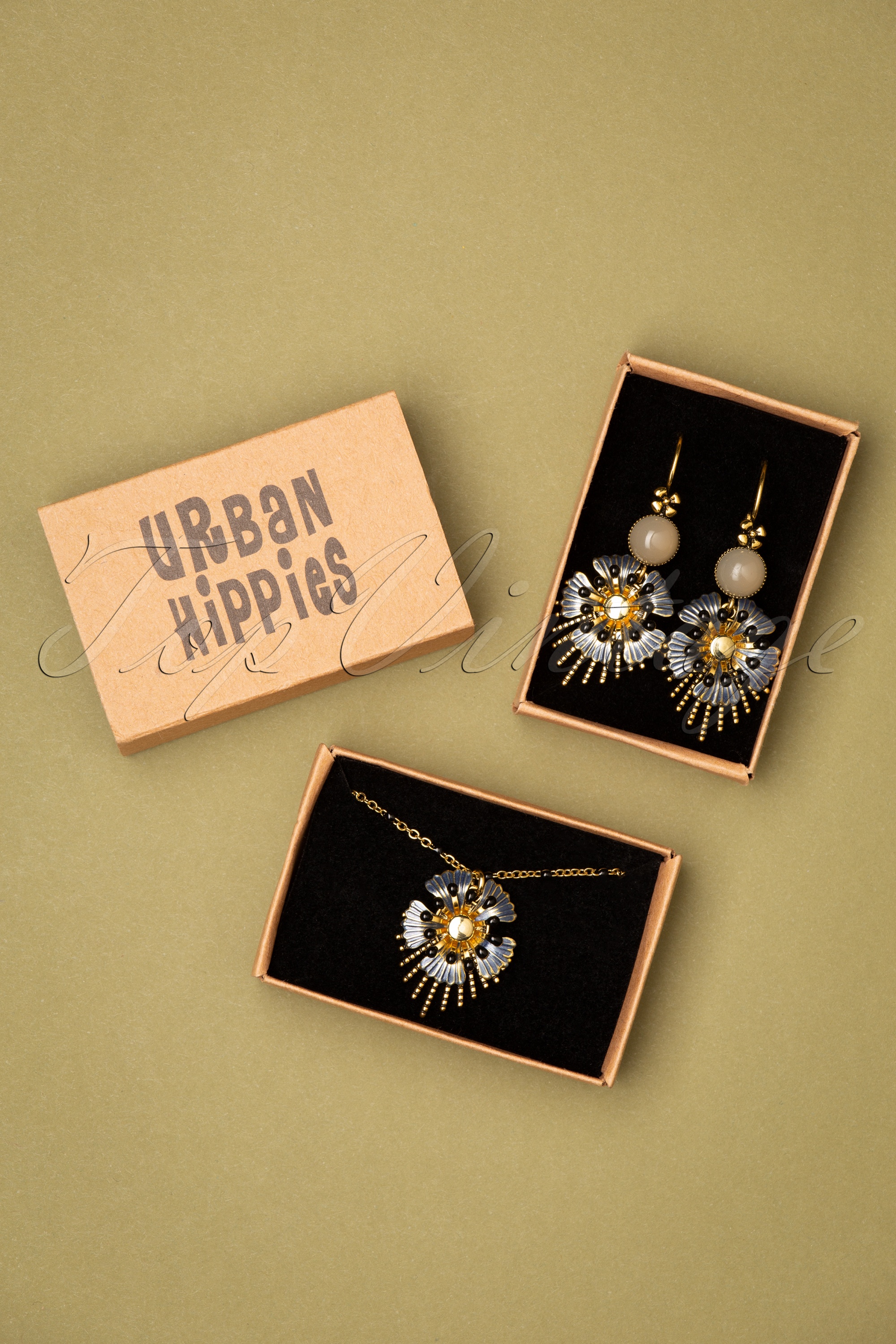 Urban Hippies - Raio Oorbellen in Goud en Blauw 3
