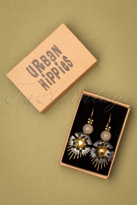 Urban Hippies - 70s Raio Earrings in Gold and Blue