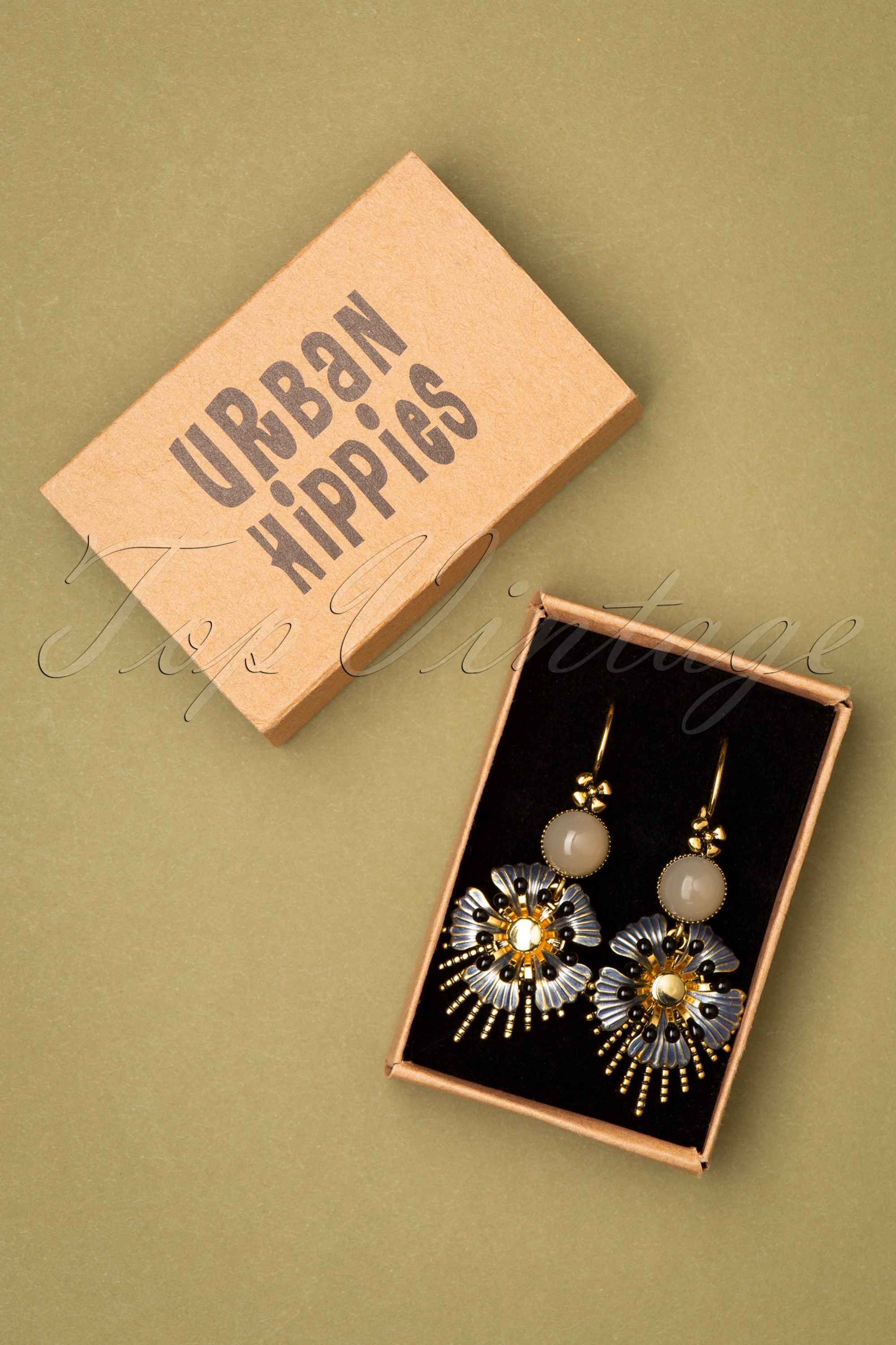 Urban Hippies - Raio Oorbellen in Goud en Blauw