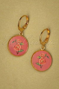 Urban Hippies - 70s Polly Goldplated Flower Earrings in Antique Pink