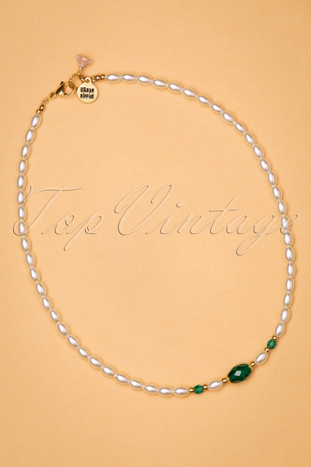 50s Pearl Necklace in Emerald