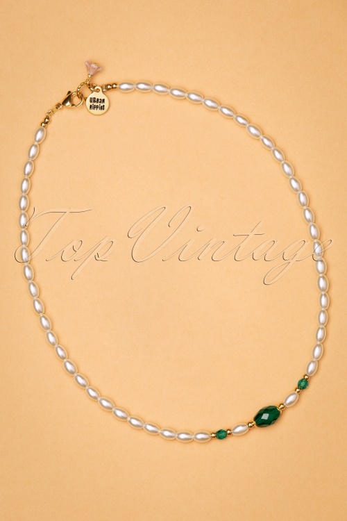 Urban Hippies - 50s Pearl Necklace in Emerald