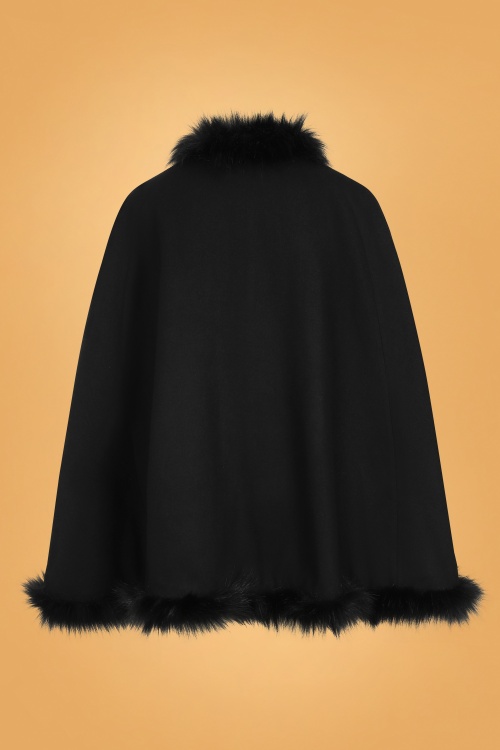 Collectif Clothing - Kori Kunstpelz Fur Cape in Schwarz 2