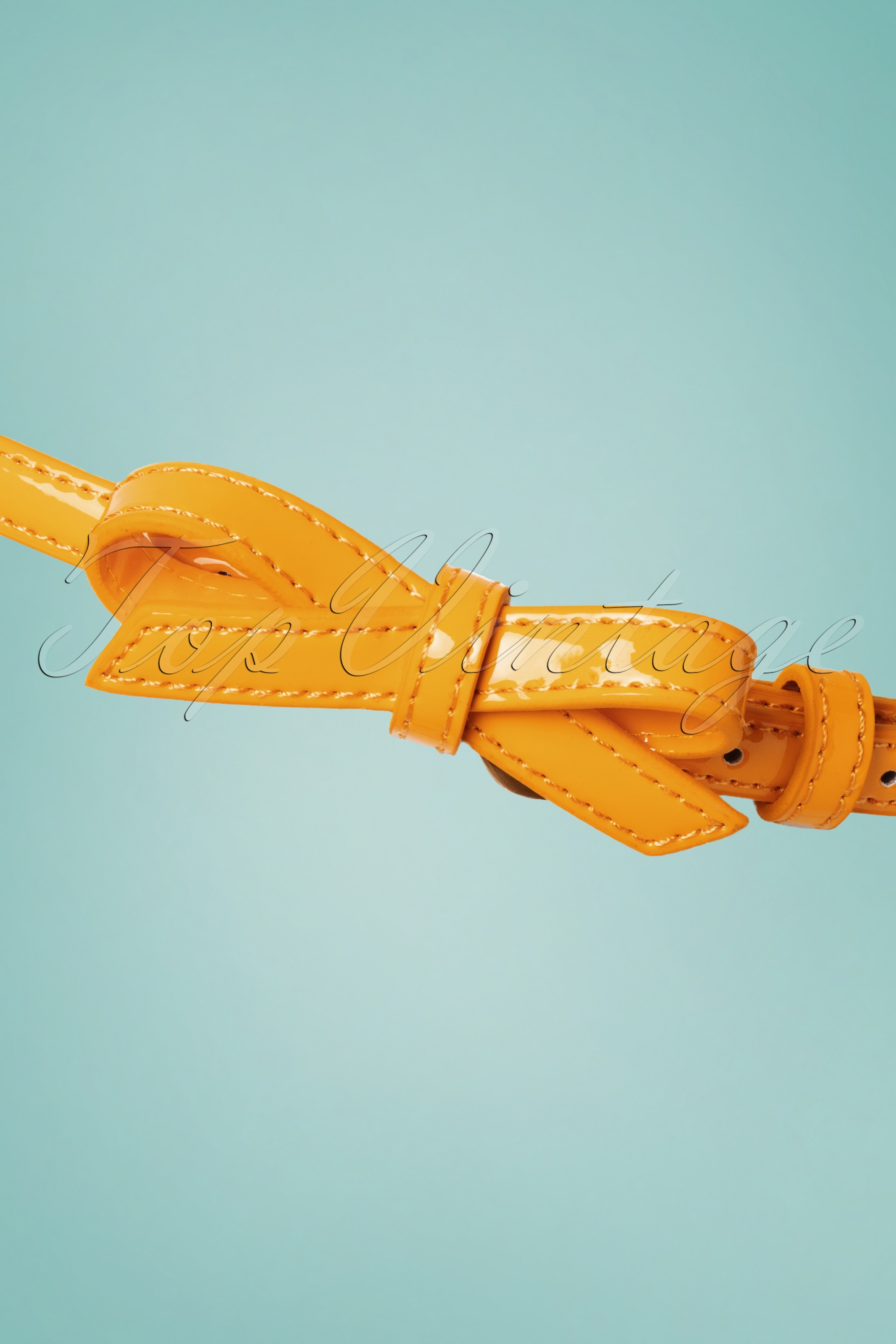 Banned Retro - Gold Rush lak strikriem in mosterd 2