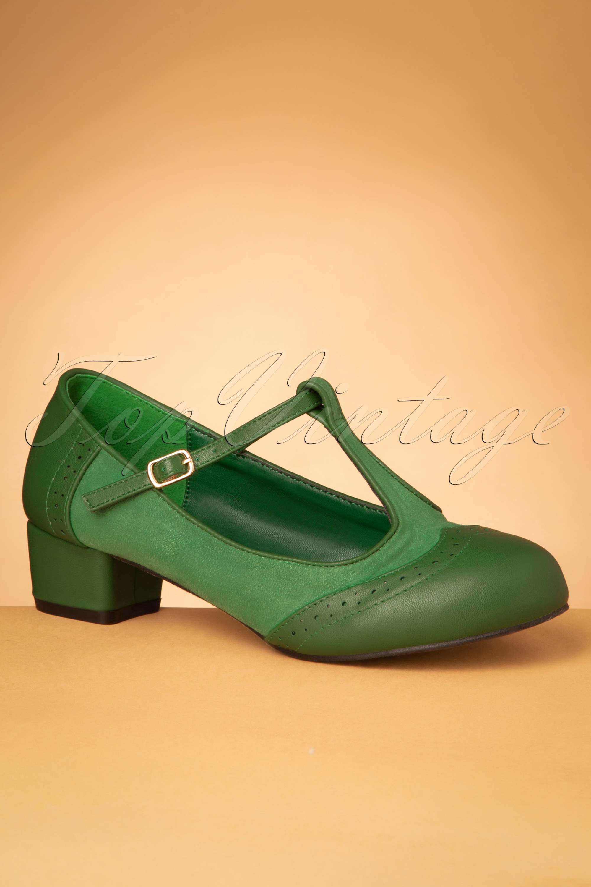 Lulu Hun - Georgia T-Strap Pumps in Groen