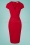 Robe Crayon Vivien Années 50 en Rouge Profond