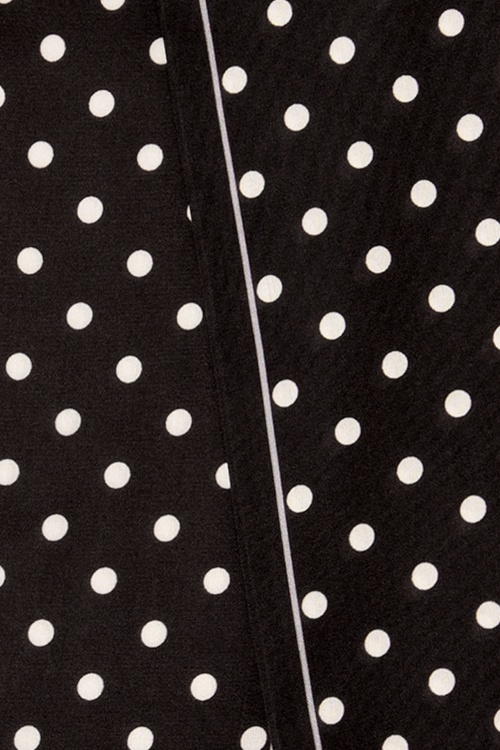 Collectif Clothing - 50s Connie Polka Sash Scarf in Black and White 2