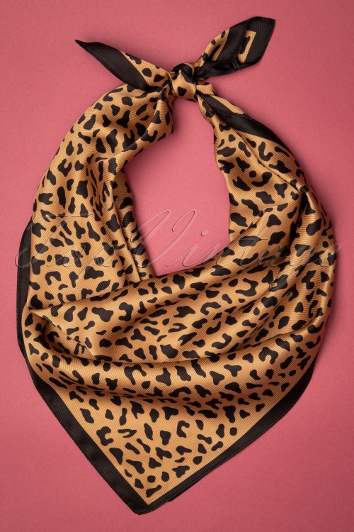 Collectif Clothing - 50s Zuzie Animal Print Scarf in Leopard