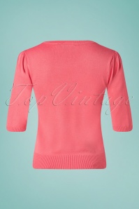 Vixen - 50s Cupid Heart Sweater in Pink 2