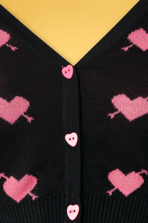 Vixen - Cupido Heart cropped vest in zwart 3
