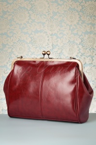 Kaytie - Vintage Frame Kisslock Clasp Bag Années 1920 en Bordeaux 3