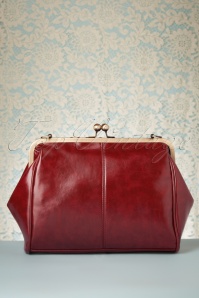 Kaytie - Vintage Frame Kisslock Clasp Bag Années 1920 en Bordeaux 7