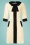 60er Celine Contrast Stripe Kleid in Ivory