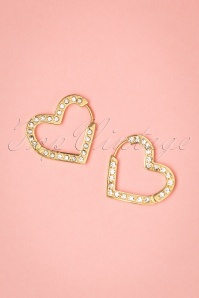Day&Eve by Go Dutch Label - Holly Sparkly Heart Oorbellen in Goud
