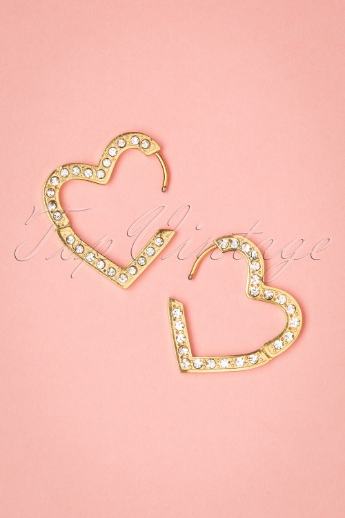 Day&Eve by Go Dutch Label - Holly Sparkly Heart Oorbellen in Goud 3