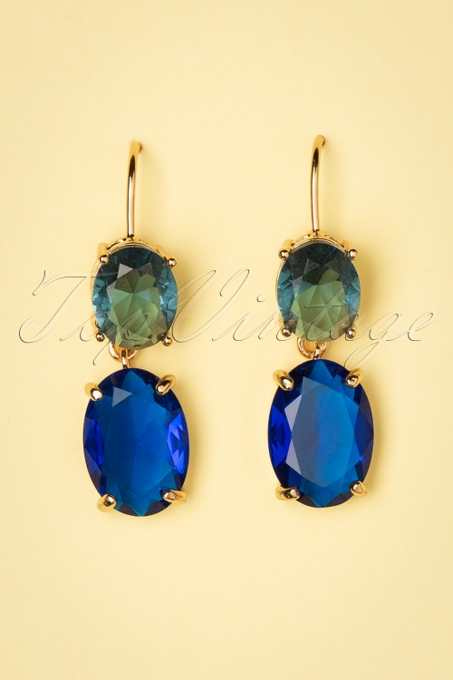 Day&Eve by Go Dutch Label - 50s Carol Earrings in Gold and Blue 3