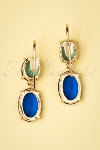 Day&Eve by Go Dutch Label - 50s Carol Earrings in Gold and Blue 4